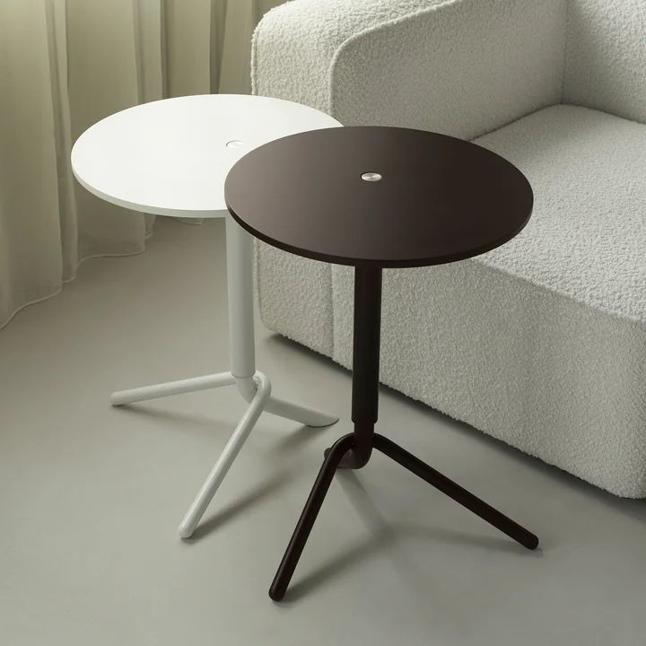 Normann Copenhagen - Lift Table d'appoint, blanc et marron foncé