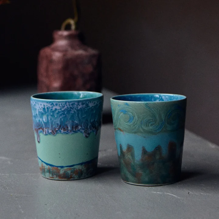 HKliving - 70's Van Gogh Tasse à café, 230 ml, self portrait (set de 2)