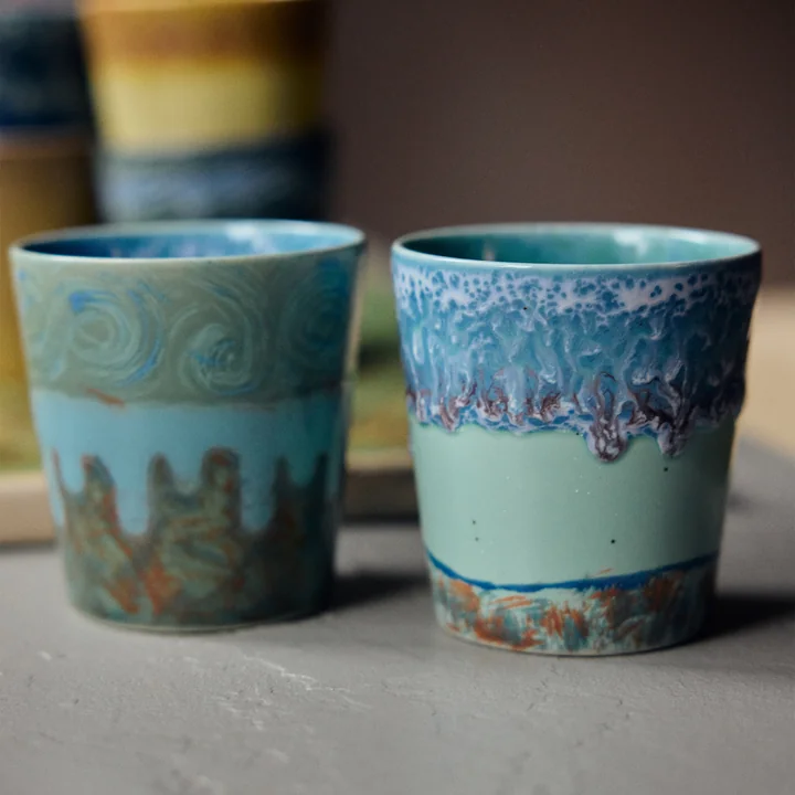 HKliving - 70's Van Gogh Tasse à café, 230 ml, self portrait (set de 2)