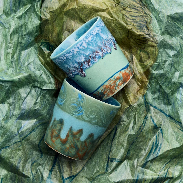 HKliving - 70's Van Gogh Tasse à café, 230 ml, self portrait (set de 2)