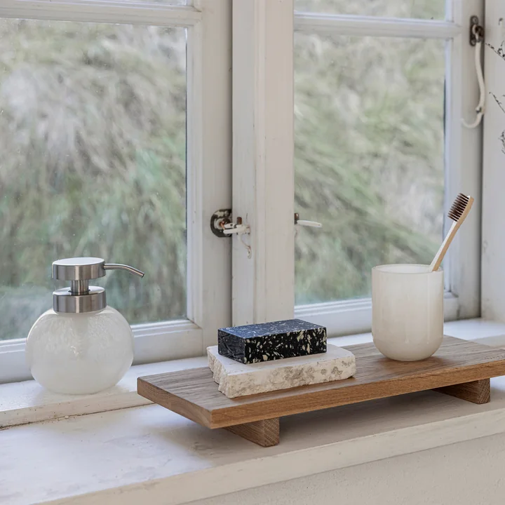 Mette Ditmer - OPAL Distributeur de savon et gobelet pour dentifrice, lin