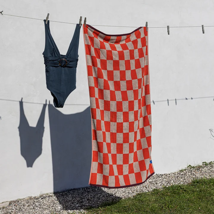 Mette Ditmer - Retro Serviette de bain, 70 cm x 133 cm, orange foncé