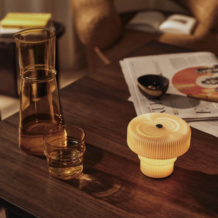 Ferm Living - Ripple Lampe LED à accu, beige clair