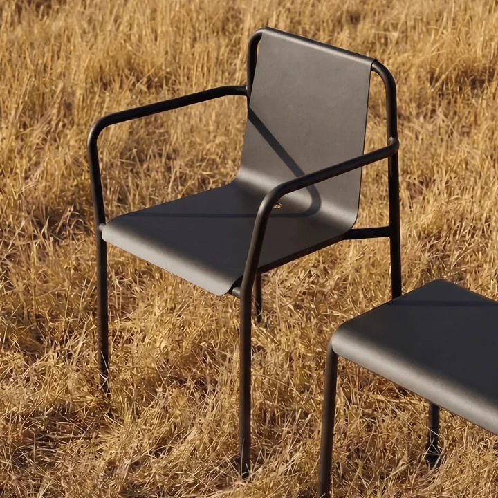 TipToe - Chaise de jardin Panorama avec accoudoirs, graphite noir