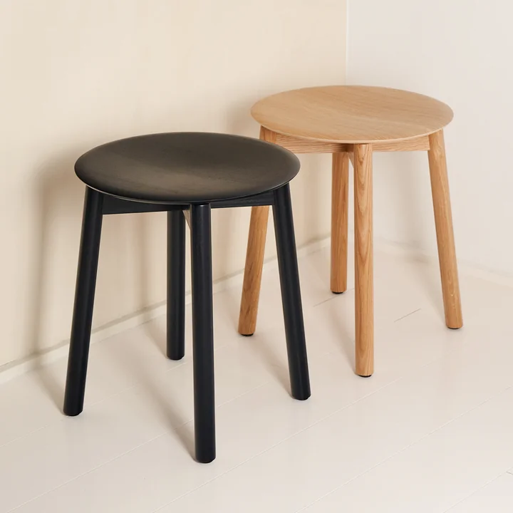 TipToe - Tabouret SSD, graphite noir et chêne