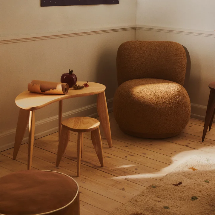 Ferm Living - Feve Table pour enfants, 79 x 40,5 cm, frêne naturel