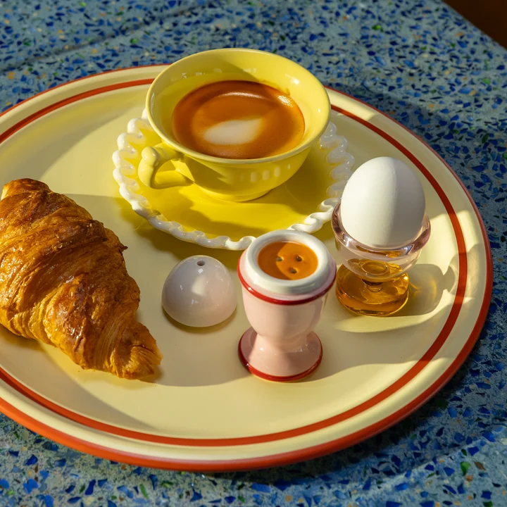 & klevering - Salière et poivrière, œuf / rose