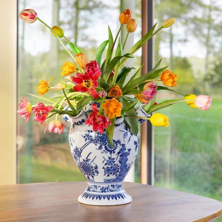 & klevering - Tulip Vase Cascade, bleu / blanc