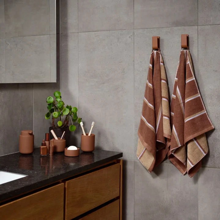 Zone Denmark - Serviette de bain Sauna, 50x100, Terracotta/Camel/Lupin
