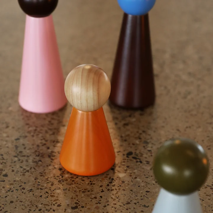 & klevering - Halma moulin à sel et à poivre, H 15 cm, orange / naturel