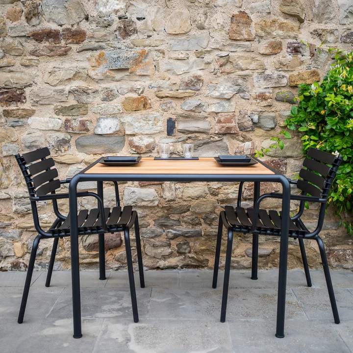HOUE - AVANTI Outdoor Table à manger, 98 x 83 cm, pin / noir