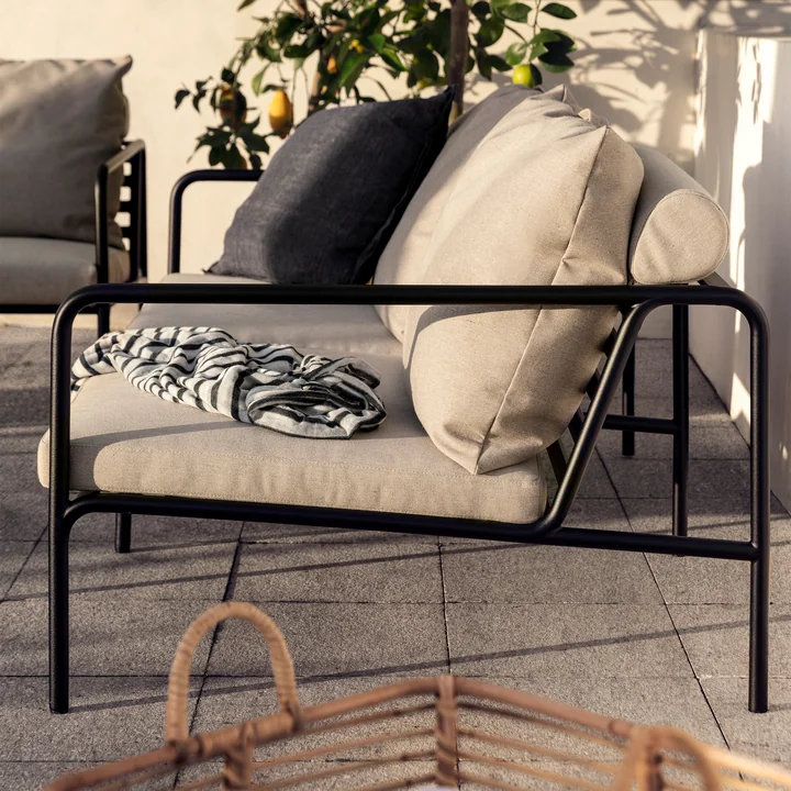 HOUE - AVON Canapé 2 places, noir / cendre