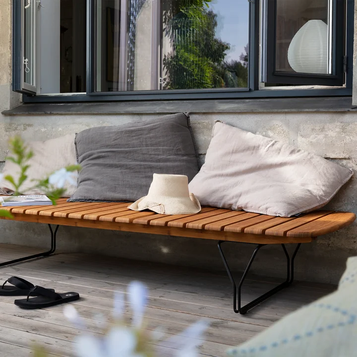 HOUE - MOLO Chaise longue, noir / bambou