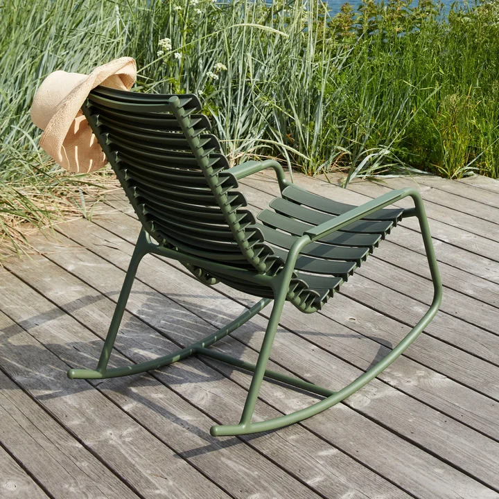 HOUE - ReCLIPS Chaise à bascule Outdoor, vert olive