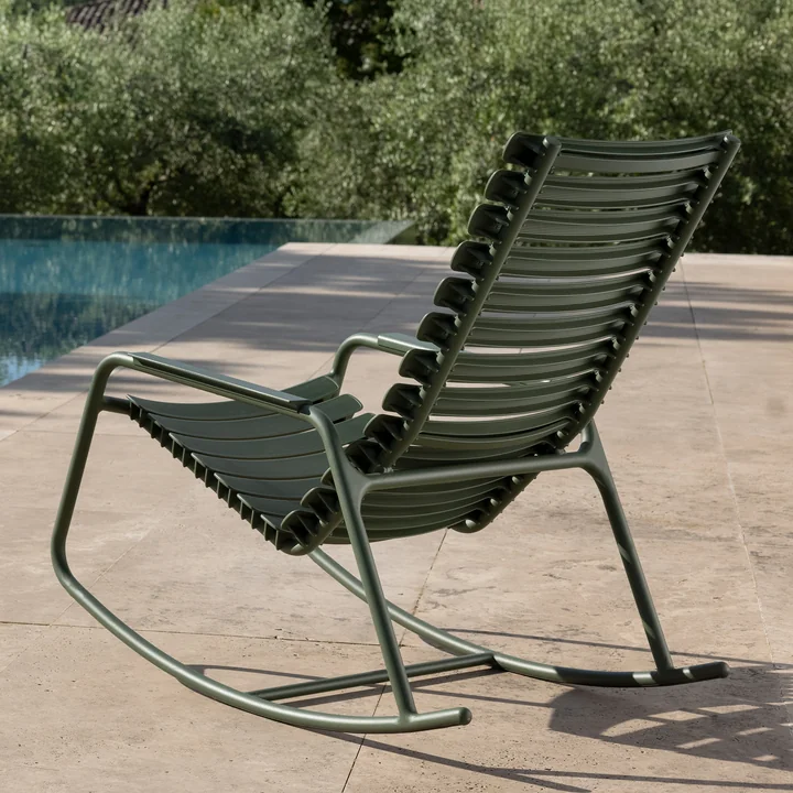 HOUE - ReCLIPS Outdoor fauteuil à bascule, vert olive