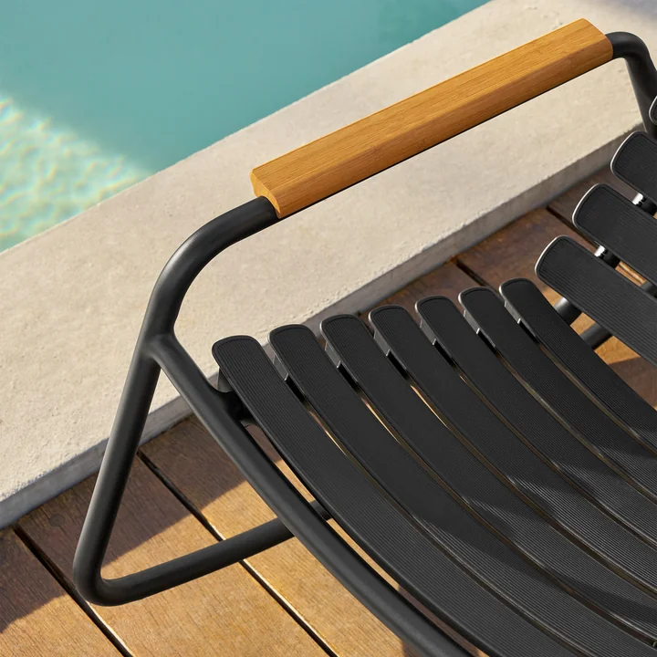 HOUE - ReCLIPS Chaise à bascule d'extérieur, noir / bambou
