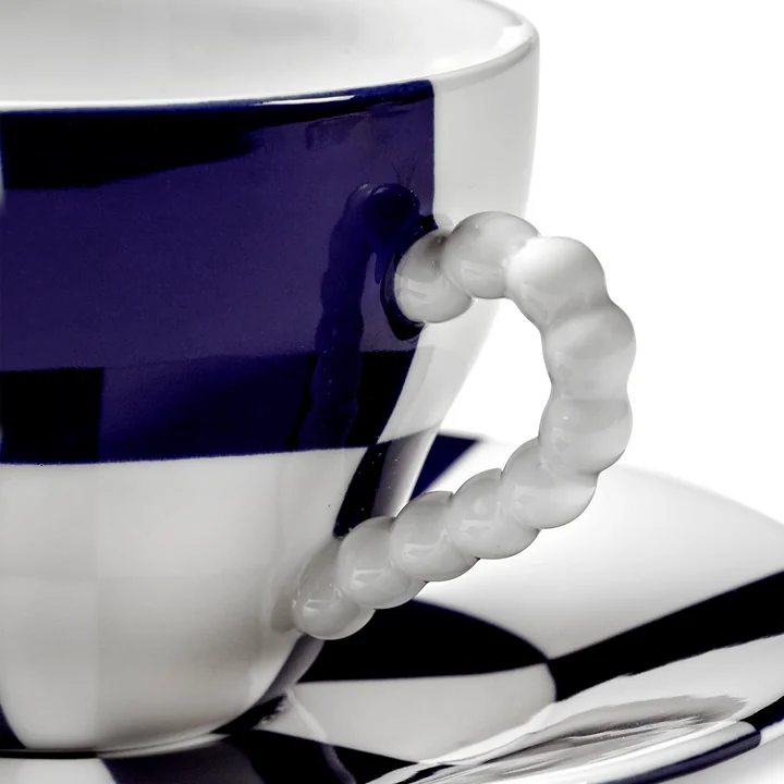 Serax - Fête des Bêtes Tasse et soucoupe, bleu / blanc