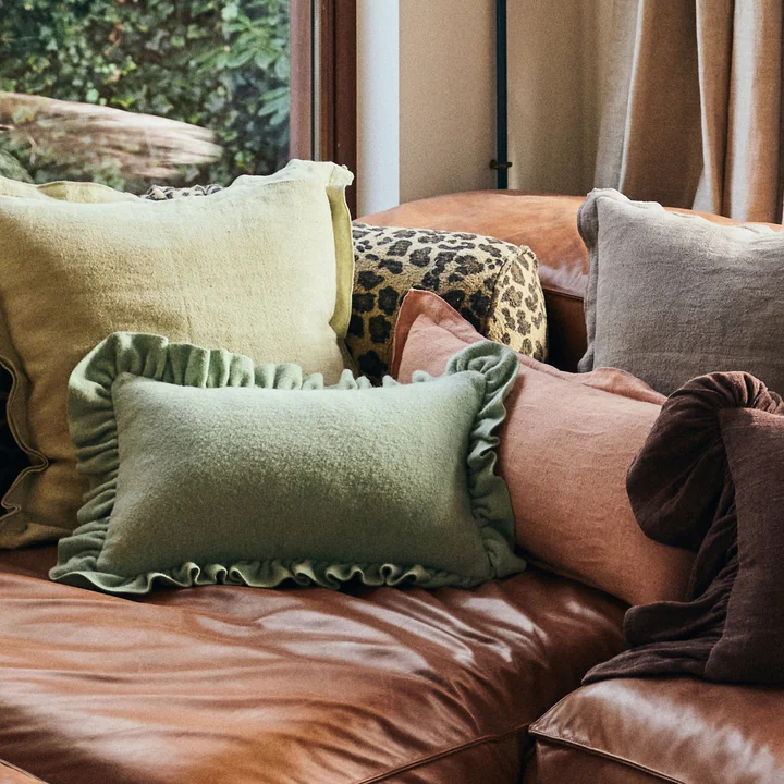 Hkliving - Coussin en feutre, 60 x 40 cm, menthe