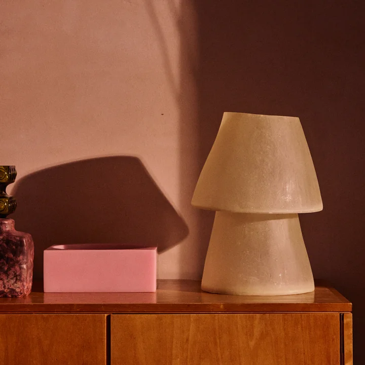 HKliving - Glassfiber lampe de table, H 28 cm, rose