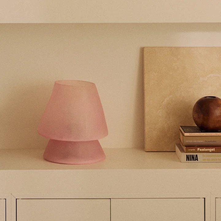 HKliving - Glassfiber lampe de table, H 28 cm, rose