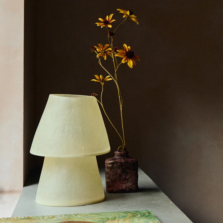 HKliving - Glassfiber lampe de table, H 35 cm, blanc cassé