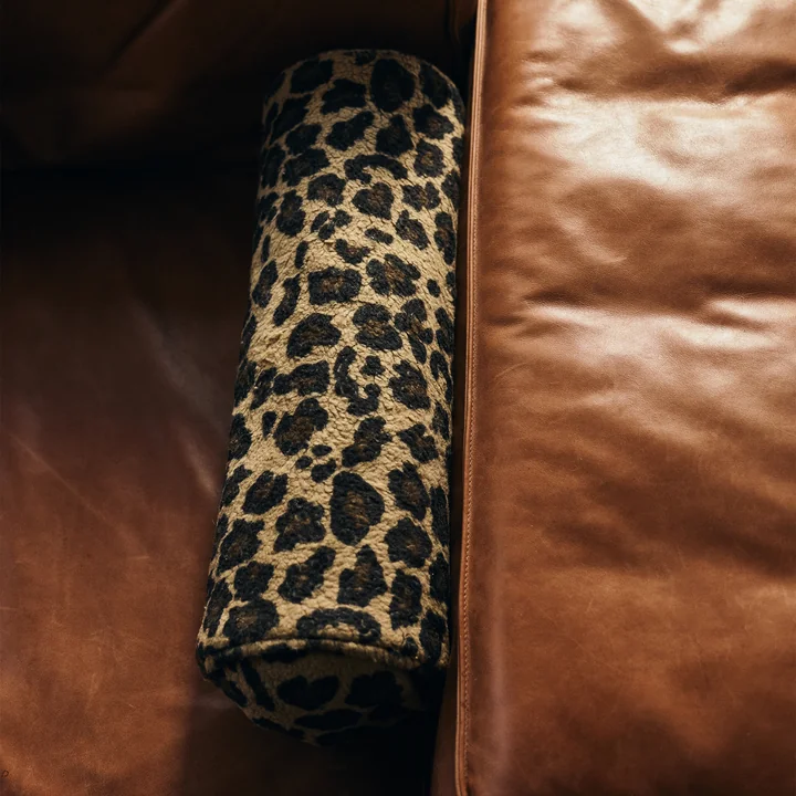 HKliving - Coussin à roulettes, Ø 13 x 50 cm, panthère