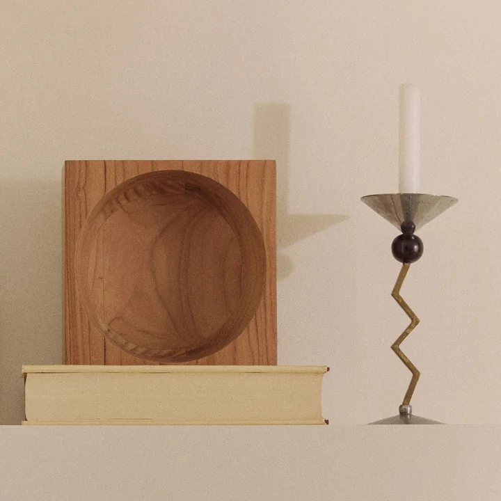 HKliving - Teck cube Coupe, moyenne, bois de teck