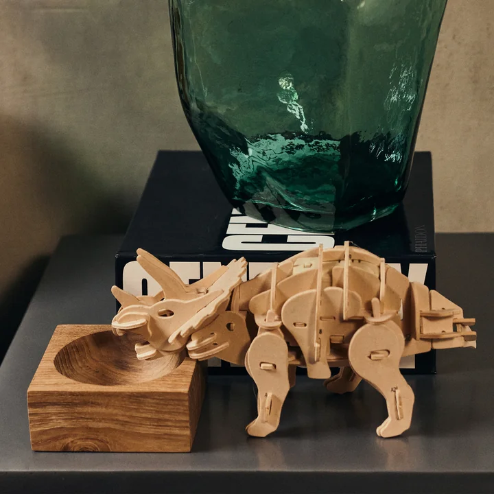 HKliving - Teak cube Coupe, small, bois de teck