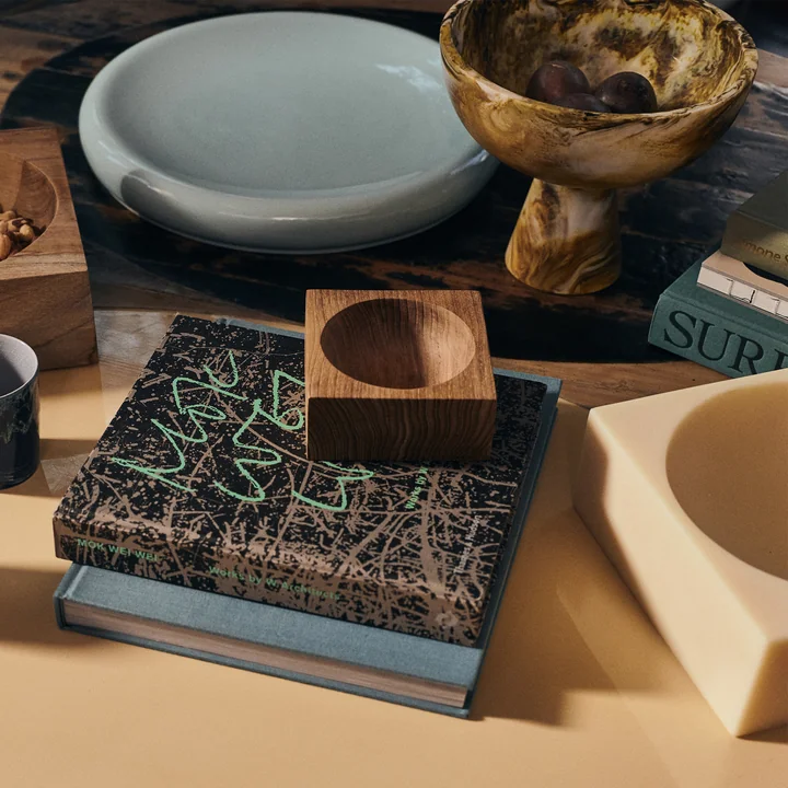 HKliving - Teak cube bol, small, teck