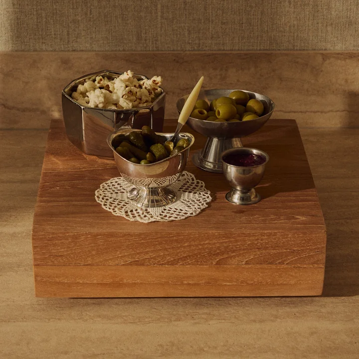 HKliving - Teck cube, large, bois de teck