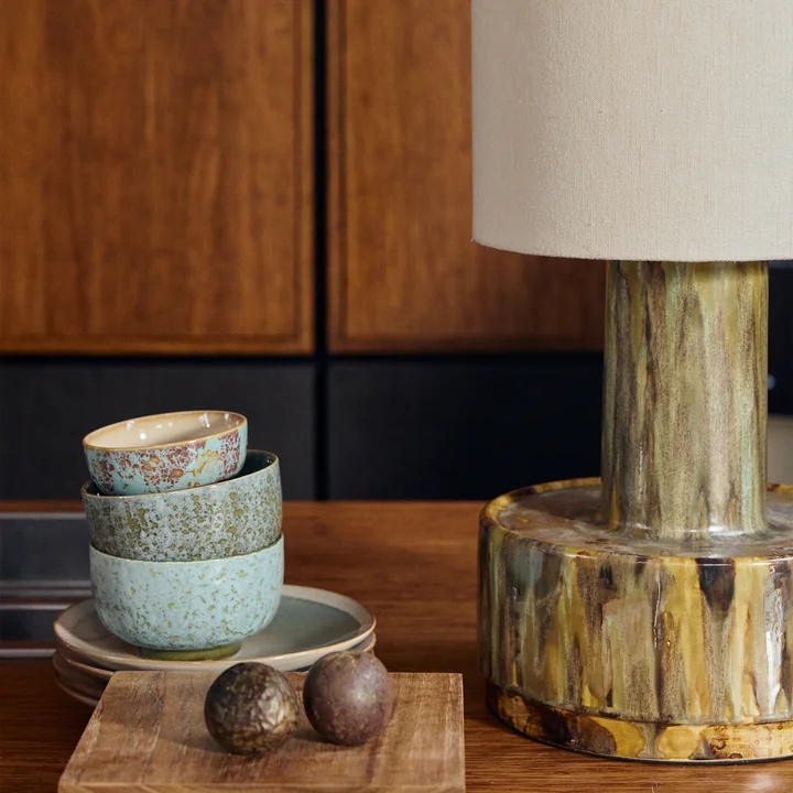HKliving - Pied de lampe de table en céramique, reactive green