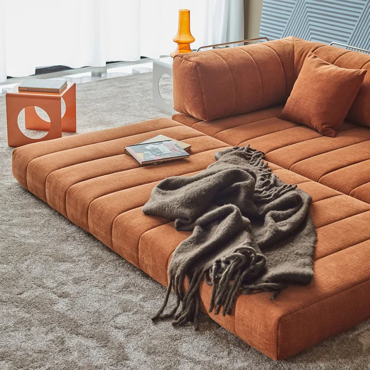Innovation Living - Cozypad Canapé-lit, rust-orange-tissu-412-Esina