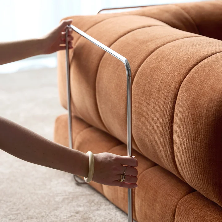 Innovation Living - Cozypad Canapé-lit, rust-orange-tissu-412-Esina