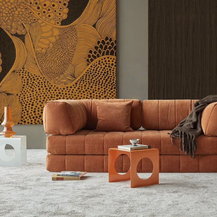 Innovation Living - Cozypad Canapé-lit, 2 coussins de dossier en L, rust orange (tissu 412 Esina)