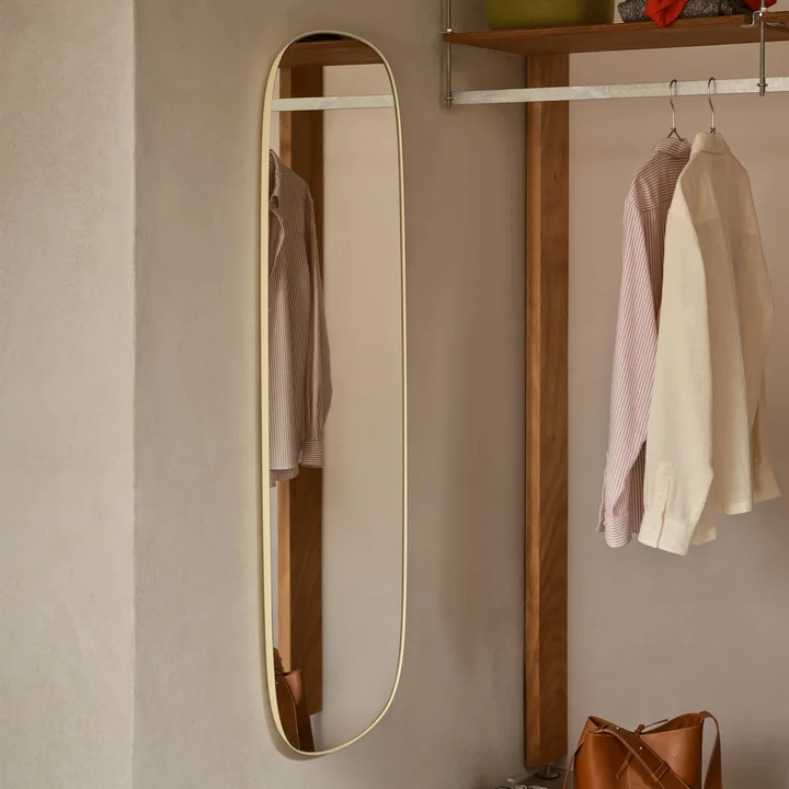 Muuto - Framed Mirror, 150 x 50 cm, jaune clair / verre transparent