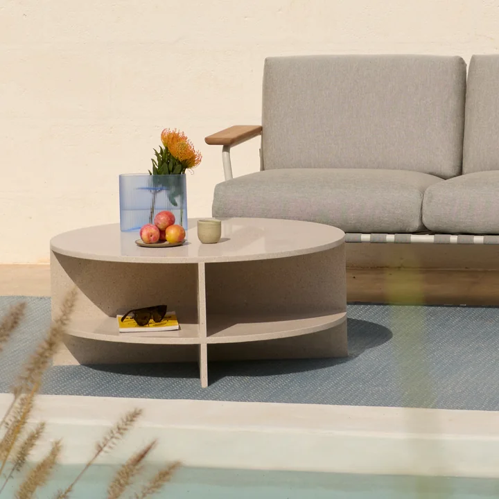 Muuto - Halves Table basse, light taupe terrazzo