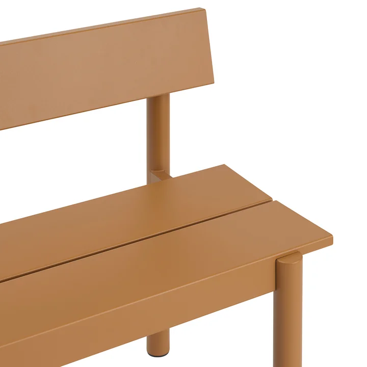 Muuto - Linear Steel Banc avec dossier, burnt orange