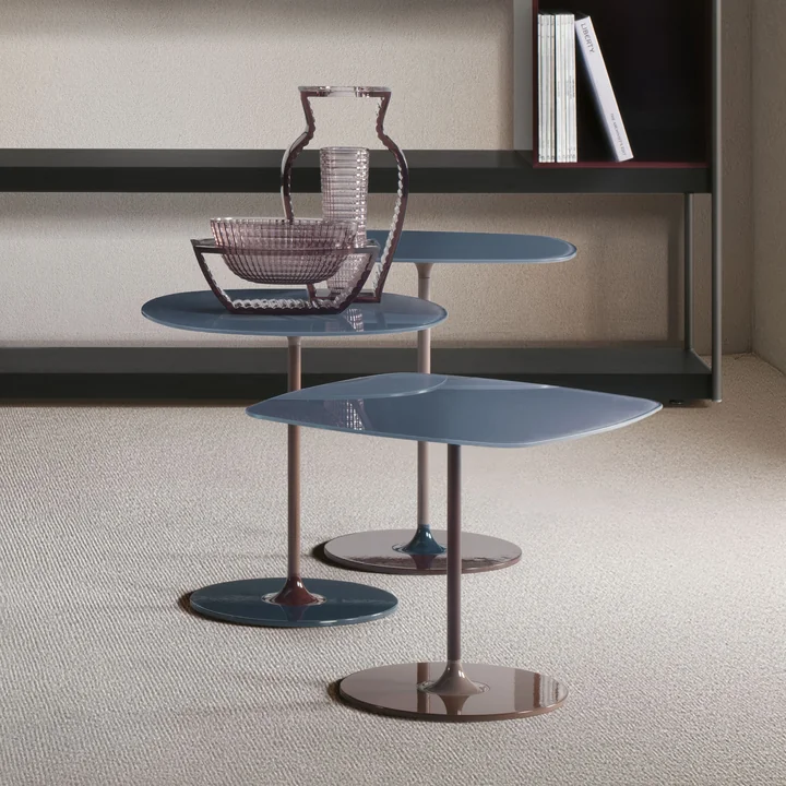 Kartell - Thierry Table d'appoint Trio, sky blue (set de 3)