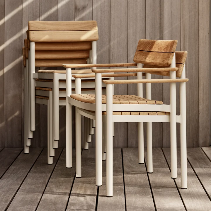 Fritz Hansen - Skagerak Pelagus Chaise et fauteuil, teck / ivoire