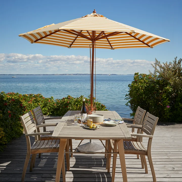 Fritz Hansen - Skagerak Messina Parasol Ø 270 cm, rayé jaune d'or