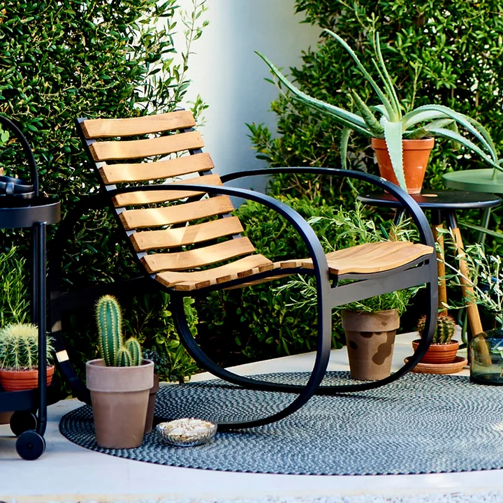 Cane-line - Parc Chaise à bascule Outdoor, lava grey