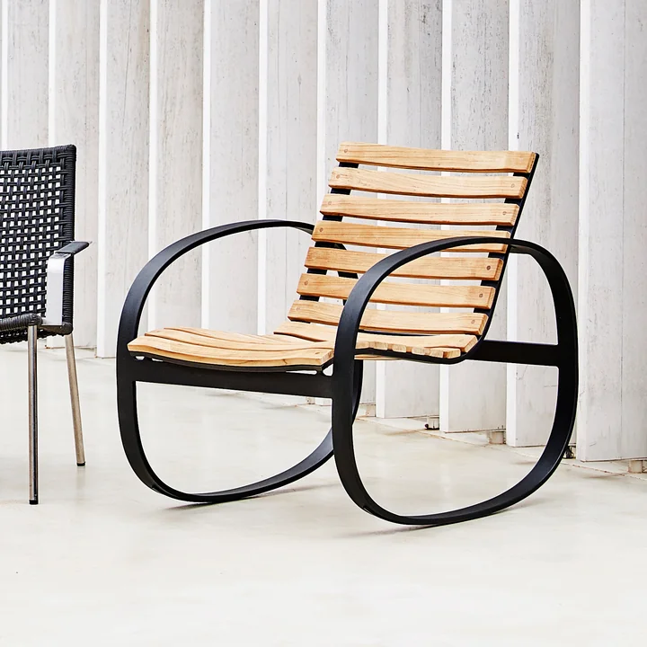 Cane-line - Parc Chaise à bascule Outdoor, lava grey