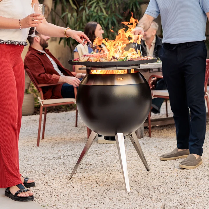 höfats - MOON 55 Set de grillades plancha haut, acier inoxydable / noir