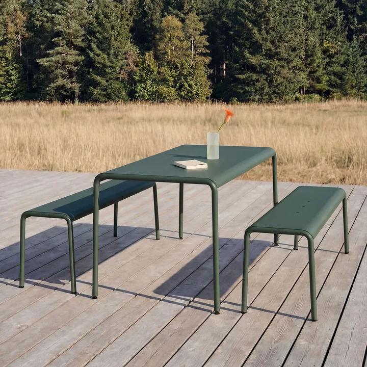 TipToe - Table de jardin « Panorama », 160 x 90 cm, vert forêt