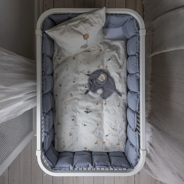 Sebra - Tour de lit bébé, surpiqué / dusty blue