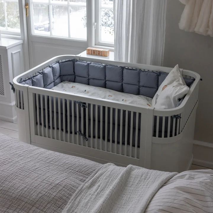 Sebra - Tour de lit bébé, surpiqué / dusty blue