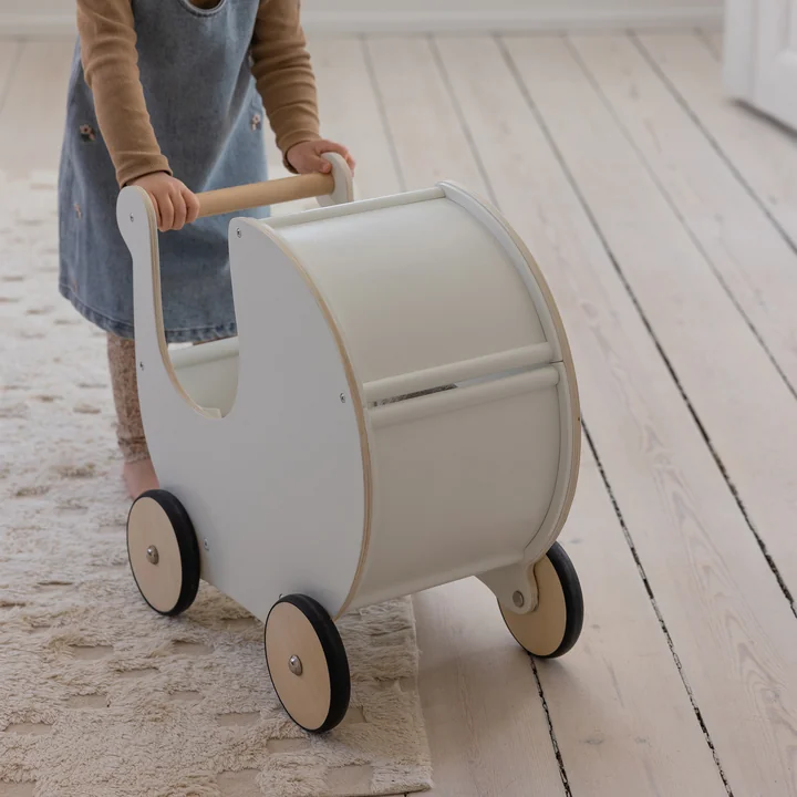 Sebra - Poussette pour poupées en bois, classic white