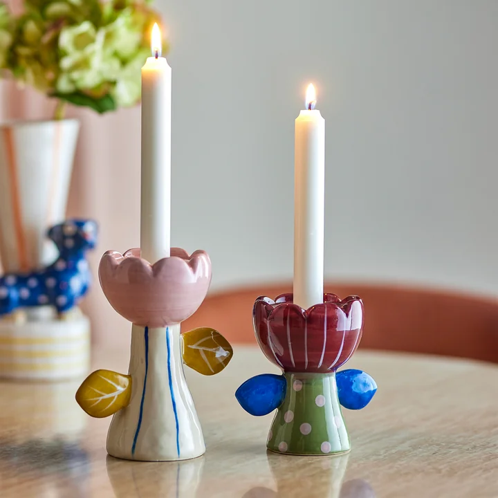 Bloomingville - Florita Votive & Porte-bougies, multi (set de 2)