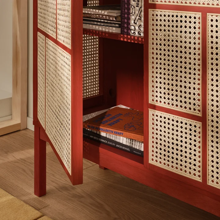 Design House Stockholm - Air Sideboard avec jambes, rouge
