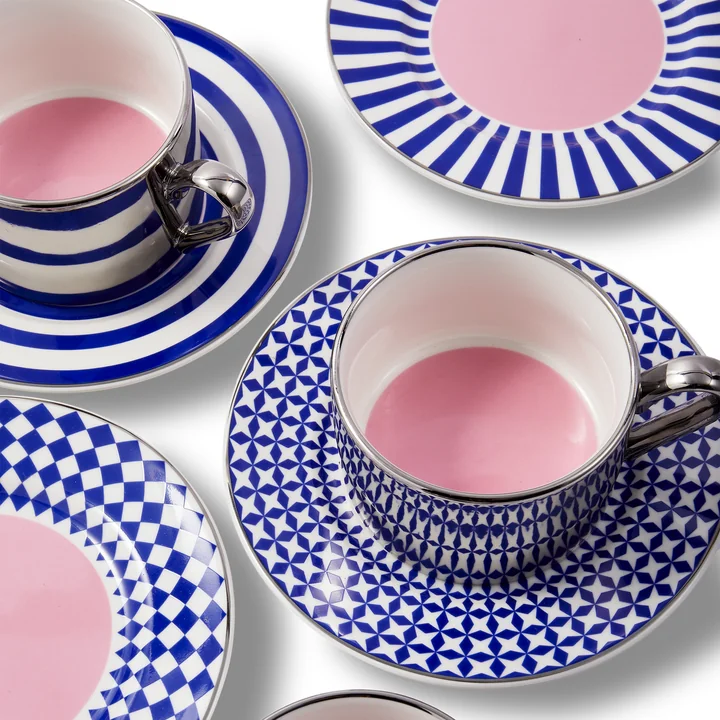 POLSPOTTEN - Aunty Serie, Tasses à café avec soucoupe, multicolore